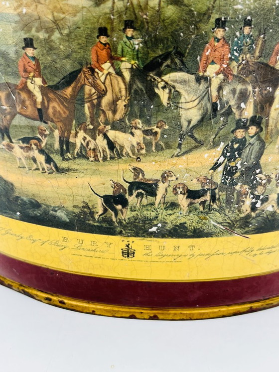 Cestino per la carta straccia vintage in latta con una scena di caccia di Bury Hunt. – Oggetti decorativi (photo 8 of 14)