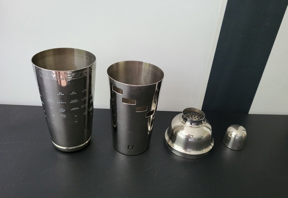 Image 1 of Shaker da cocktail Napier 'Tells You How' placcato in argento Art Déco