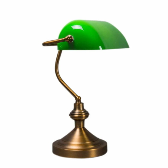 Lampada da scrivania Notary da banchiere ottone opaco, Lampade da tavolo, Metallo, Vintage (foto 3 di 9)