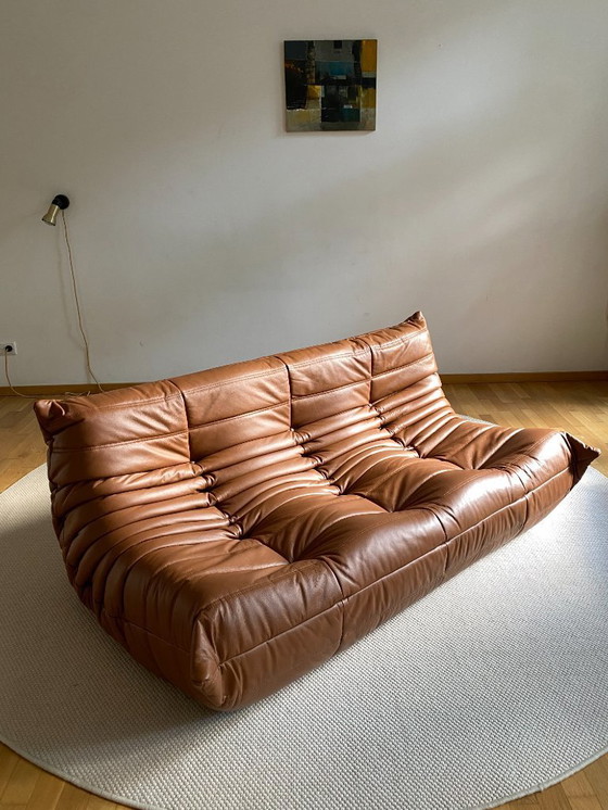 Image 1 of Ligne Roset - Togo - 3 places - Cuir brun cognac