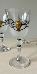 5 bicchieri da vino vintage in stile art déco