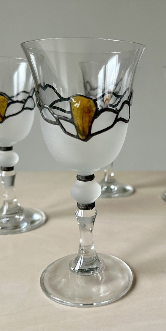 Image 1 of 5 bicchieri da vino vintage in stile art déco