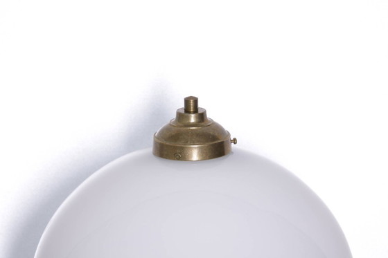 Image 1 of Tafellamp met glazen kap, opaalglas en glazen kralen, 55 cm, vintage jaren 70