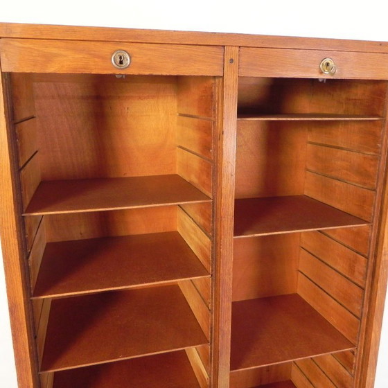 Image 1 of Cassonetto avvolgibile in rovere con 2 ante, altezza 180 cm, anni '50