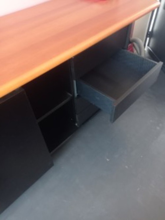 Verardo Cartesio – Complete Italian Design Furniture Set – Black High Gloss/Wood – Sideboard (photo 7 of 13)