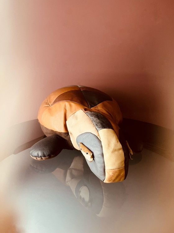 Image 1 of Unique! 70s Design Zoomorphic leather turtle
