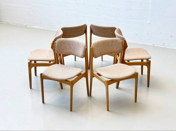 Image 1 of Set de 6 chaises modèle No.49 d'Erik Buch pour O.D. Møbler A-S au Danemark, années 1960