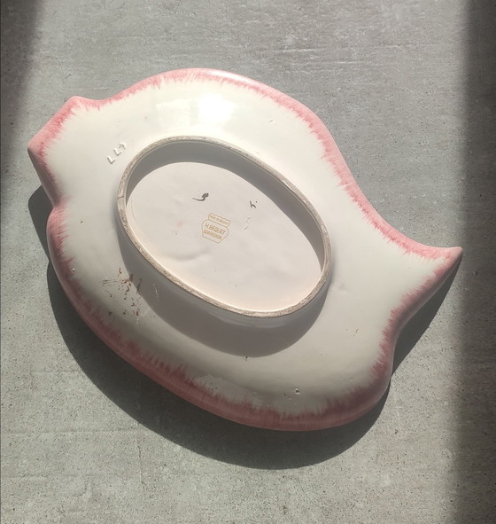 Vintage Ceramic Dish Hubert Bequet Quaregnon Gilded - N°477, Crockery, Multi Color (photo 13 of 15)
