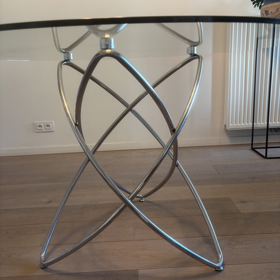Image 1 of Ronde glazen tafel 120 cm  diameter