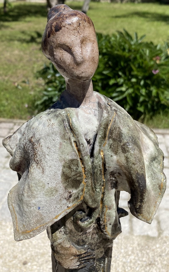 Image 1 of Jean Pierre Mocci L'Arlésienne Sculpture en Céramique et Métal