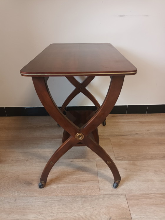 Image 1 of Vintage side table on wheels