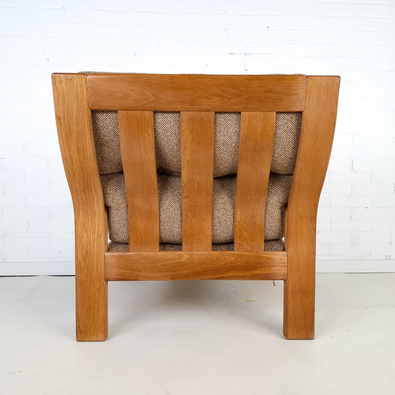 Image 1 of 2x vintage fauteuil Deens design hout/stof mid century