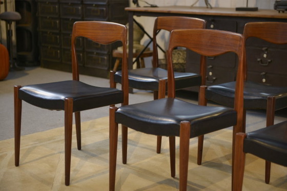 Image 1 of Set aus 6 skandinavischen Teakholzstühlen von Niels Otto Moller, Dänemark, 1960er Jahre