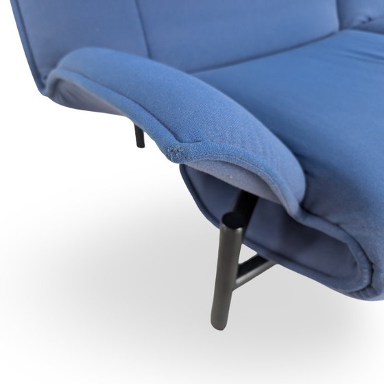 Image 1 of Cassina Veranda Sofa Design Couch Vico Magistretti Fabric Blue