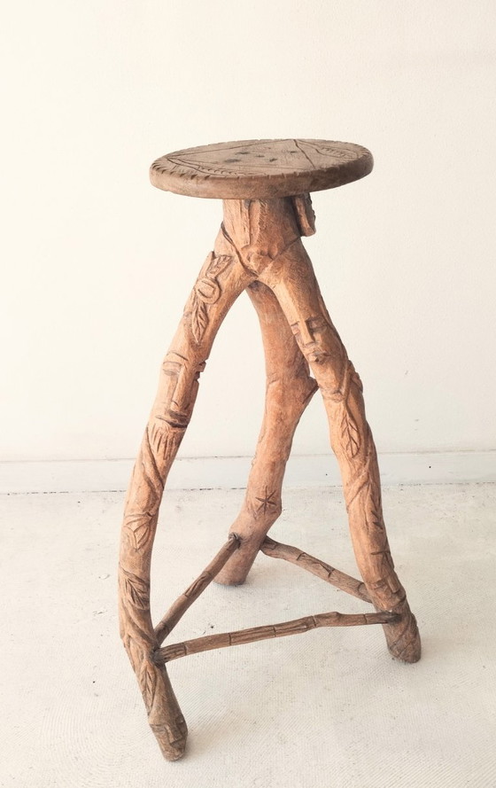 Image 1 of Satz von drei brutalistischen Barhockern, um 1970