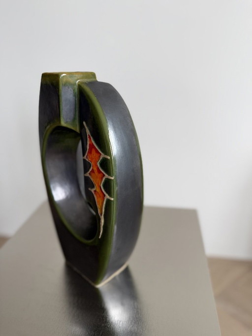 Vase Roberto Rigon pour Bertoncello Ceramiche d'Arte modèle 2/A 