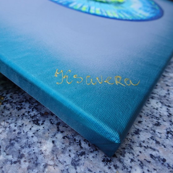 Image 1 of Glicine giapponese J389 - trittico di impasto a spatola