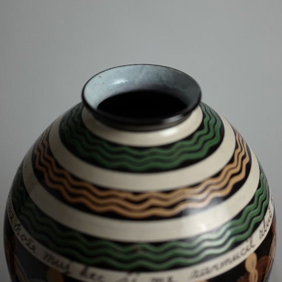 Vase en céramique peint à la main „Karička“ de Michal Parikrupa-Šipár, Pozdišovce, Tchécoslovaquie, 1970 (photo 9 of 10)