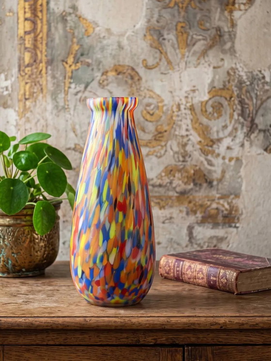 Vaso antico in vetro diaspro policromo, tipo Clichy-Legras, Art Déco – Vasi, Cristallo, Art Deco (photo 3 of 10)