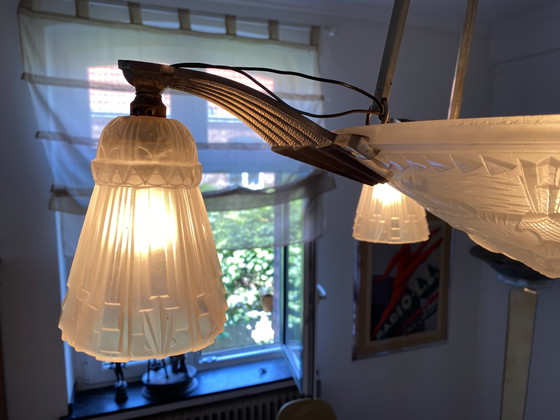Image 1 of Art Deco hanging lamp 20s Made in Frace