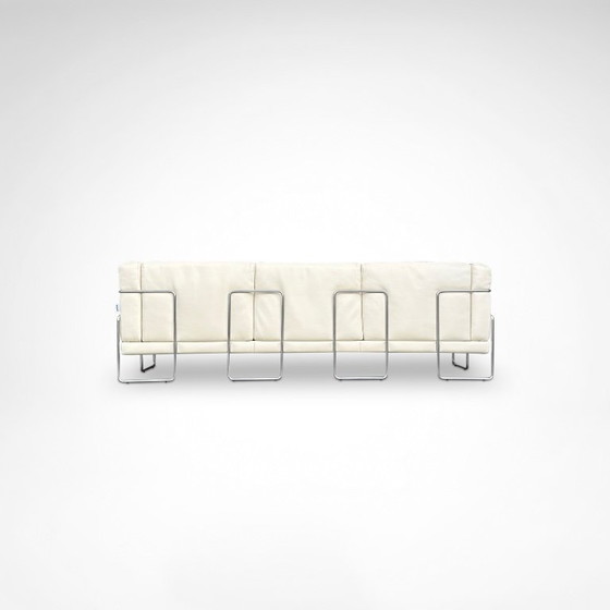 Pen Club 3-zitsbank van Kwok Hoi Chan voor Steiner Frankrijk, jaren 80. – 3-5 zitsbanken, Leather, Metal (photo 8 of 13)
