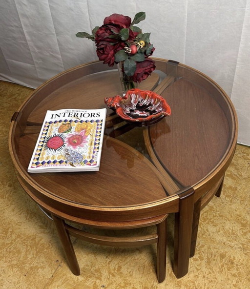 Tavolino da caffè Trinity in teak, stile retrò vintage di metà secolo, di Nathan, del 1960.