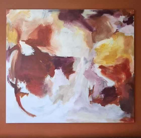 Image 1 of Large original abstract painting | Acrylic on canvas | 170 × 150 cm | Warm earth tones