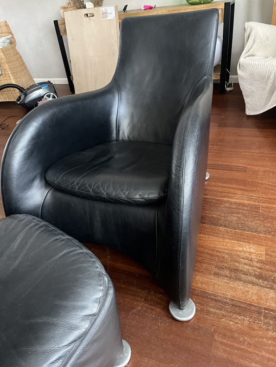 Image 1 of Fauteuil en cuir Montis Loge avec inoculation noire