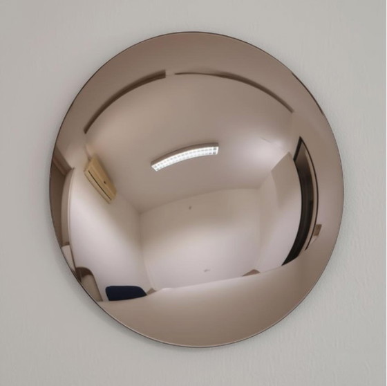 Image 1 of Handverzilverde convexe spiegel - zilver, brons of gerookt, glad of antiek - 50 cm