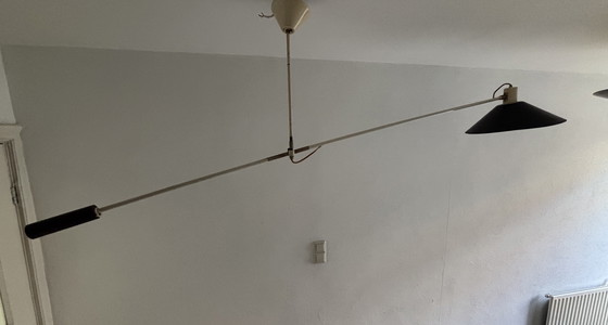 Image 1 of JJM Hoogervorst Anvia counter balance ceiling lamp Holland mid 1950
