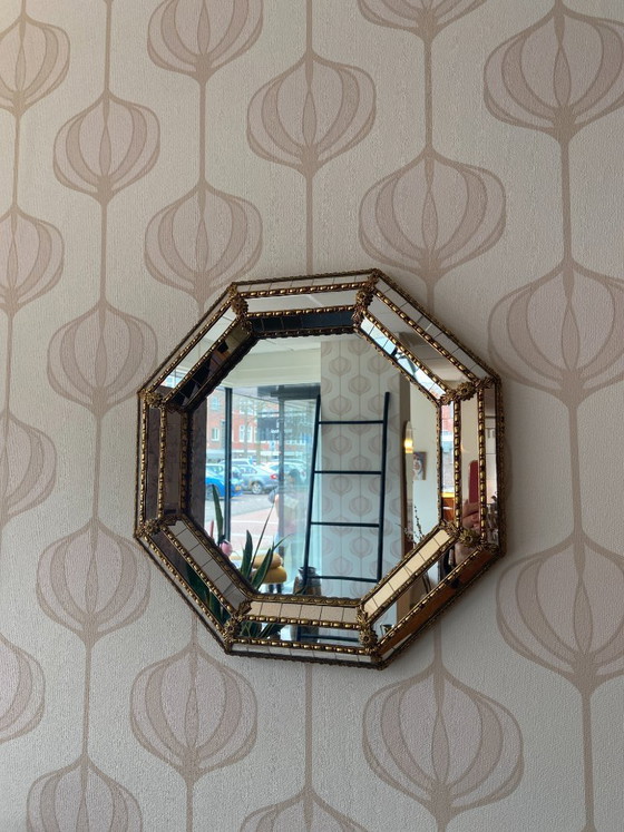 Image 1 of Hollywood Regency octagonal mirror