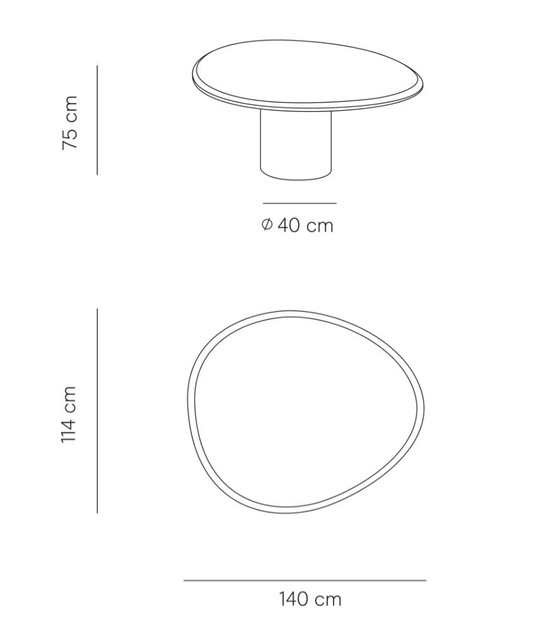 Image 1 of Ovalen eettafel - mortexlook - 140 cm