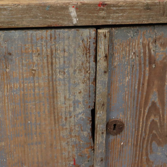 Image 1 of Characterful Old Blue Workbench Sideboard