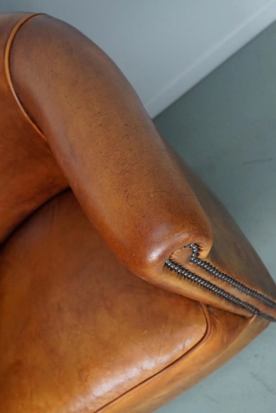 Image 1 of Poltrona da club vintage olandese in pelle color cognac