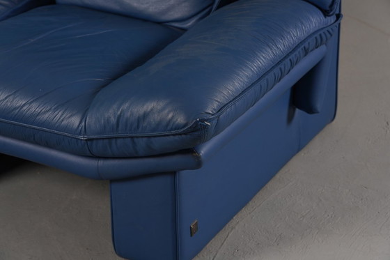 Image 1 of Sofá posmoderno de cuero Nicoletti Salotti, Italia, años 80