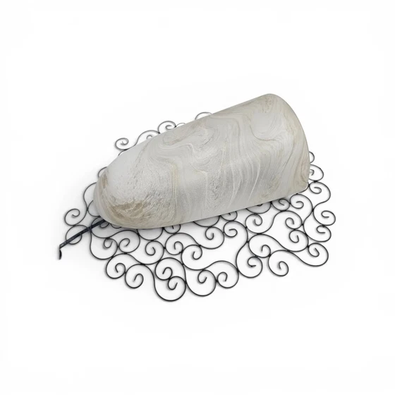 Applique in ferro battuto con vetro ambrato satinato / cornice in metallo – Glass (photo 18 of 18)