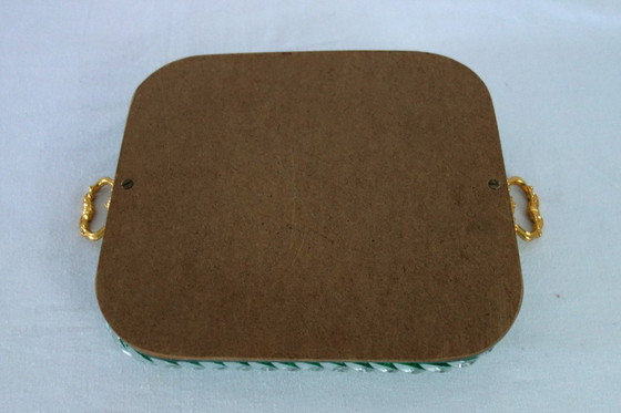 Image 1 of Murano Venetian Decor Serving Tray, 1950s Twisted Glass