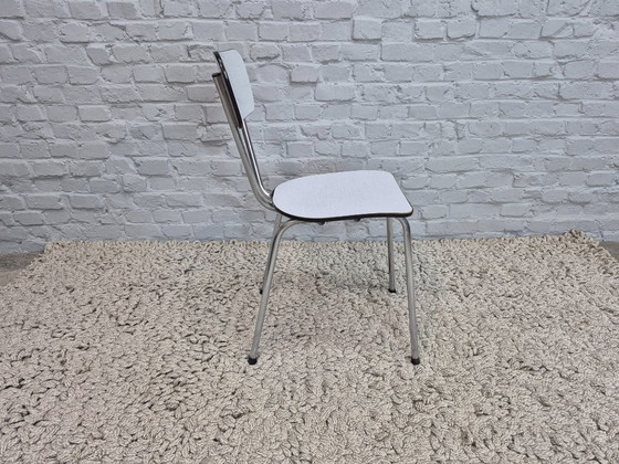 Lot de 2 Chaises de Cuisine Design Vintage par Brabantia, Formica Marbré Blanc, Pays-Bas, Années 1960 (photo 7 of 7)