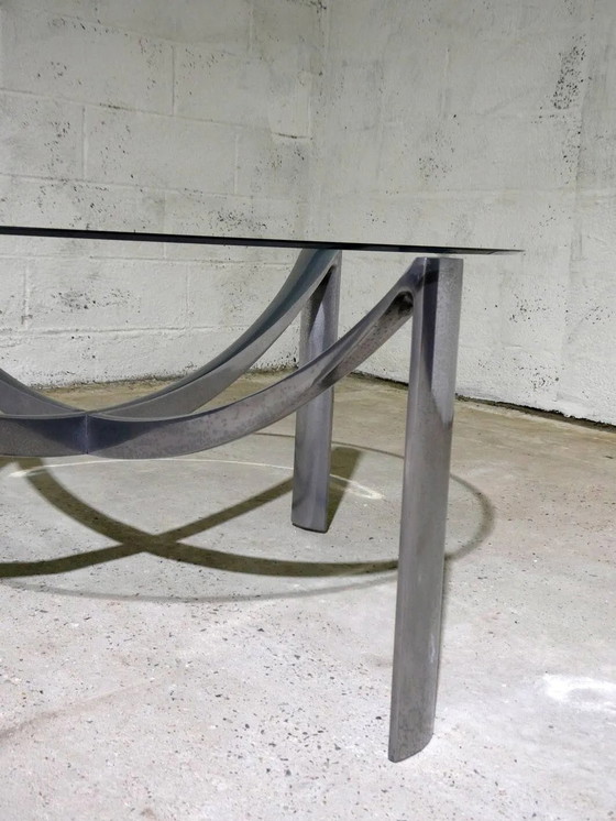Couchtisch aus den 1970er Jahren – Couchtische, Aluminium, Glas, Design (photo 4 of 6)