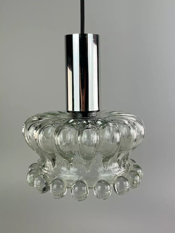 Image 1 of Lampada da soffitto anni '60 e '70, lampada a sospensione, bolla di vetro, design spaziale di metà secolo