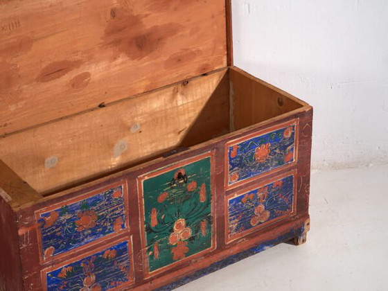 Coffre ancien peint à la main avec motifs floraux (Année 1907) #100 – Commodes (photo 27 of 40)