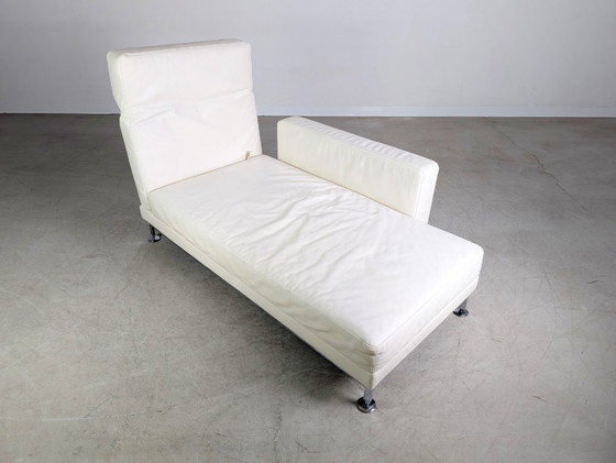 Image 1 of Original Brühl Moule Ecksofa Design Couch Leder weiß klappbar