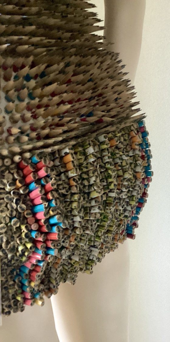 Image 1 of Beautiful doll covered with 6,000 pieces of pencil