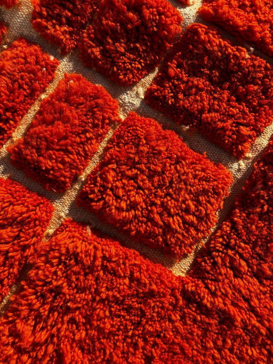 Image 1 of Handmade Moroccan Mrirt Rug – Burnt Orange Wool Rug 210x300 cm – Modern Textured Carpet