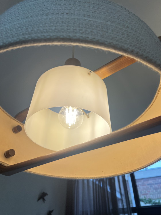 Image 1 of Hermosa lámpara colgante de teca ajustable de diseño escandinavo