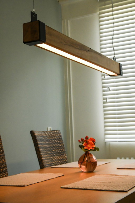 Lampada a sospensione di design in legno - Luce brillante