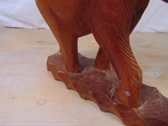 Image 1 of Éléphant en bois vintage de Thaïlande, 1970