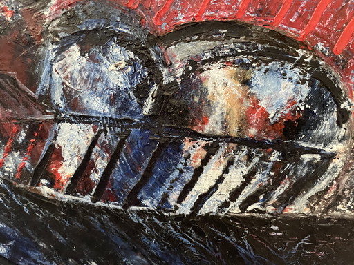 Schilderij abstract van Ernst Went uit 1981
