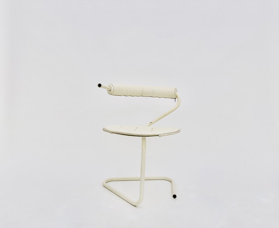4 x B5 Cantilever Chairs by Stefan Wewerka for Tecta, Germany, 1982, Side chairs, Metal, Leather, White (photo 2 of 5)