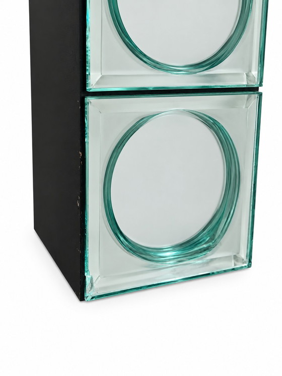 Consolle in vetro con piastrelle a specchio curve argentate tavolo d'ingresso – Console, Glass (photo 9 of 9)